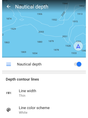 Nautical depth contours in Android