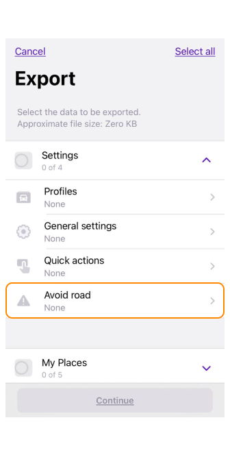 Avoid road on the map export iOS 1