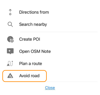 Avoid road on the map iOS