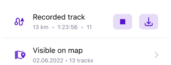 My Places &gt; Tracks menu iOS