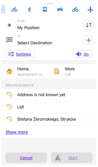 Navigation menu iOS 1
