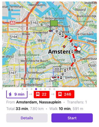 Navigation public transport Details iOS