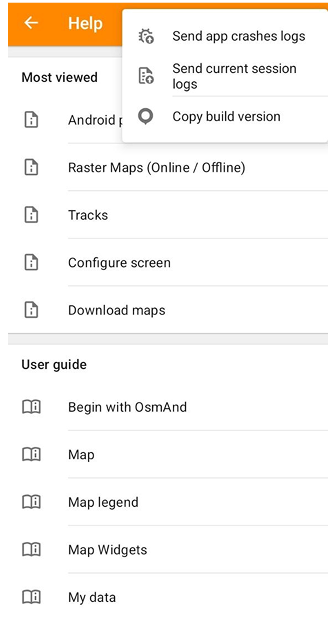 Offline help Android screenshot