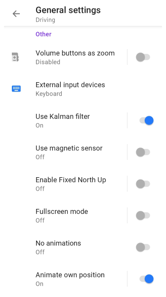 Profiles General Settings Other Android