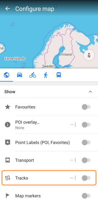 Show tracks on the map in Android