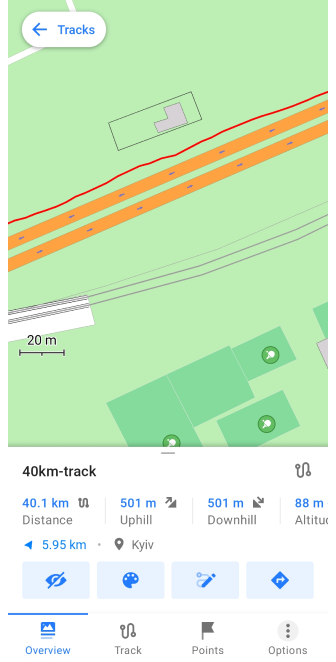 Track menu options Android