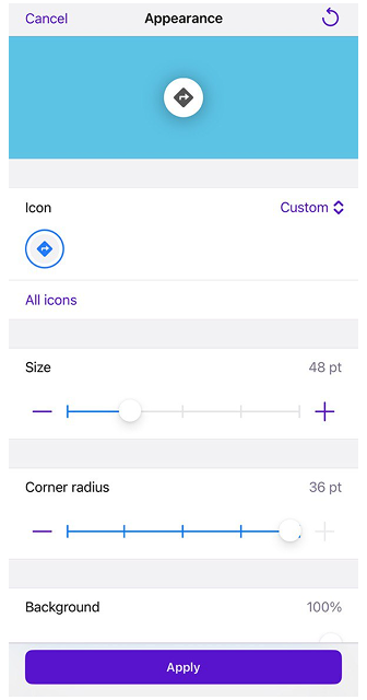 Зовнішній вигляд кнопок мапи