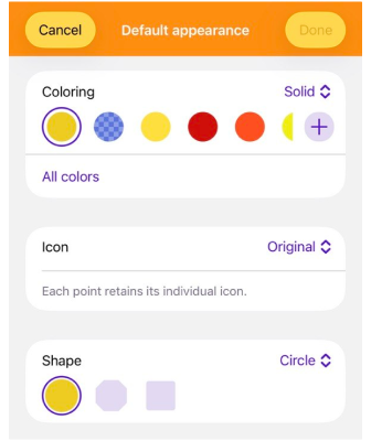 إجراءات المفضلة iOS