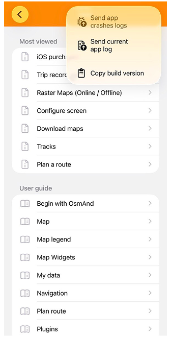 قائمة الخرائط على iOS