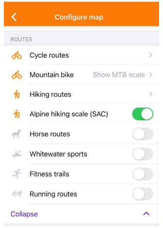Track menu iOS