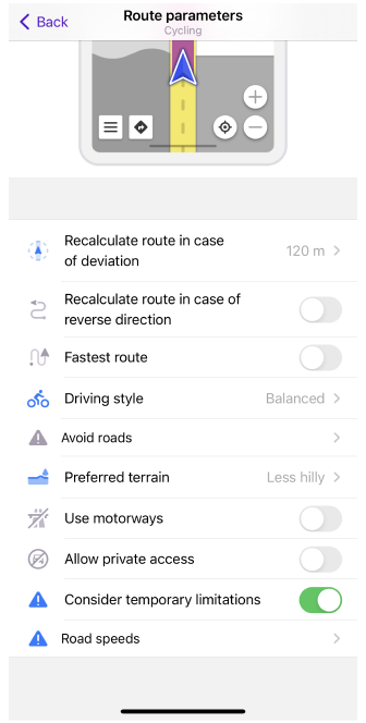 Navigation Settings iOS