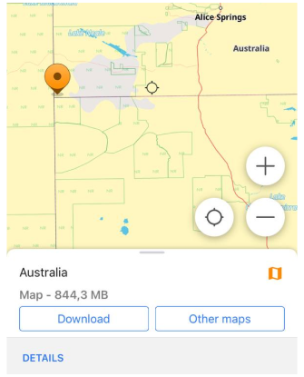 Short tap on the World map allows to download region map