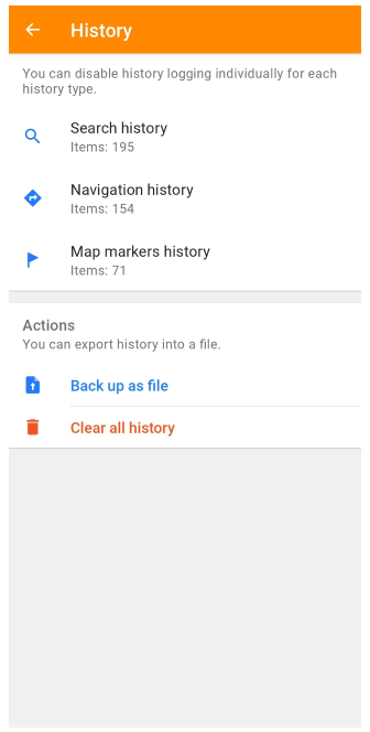 General Settings History Android