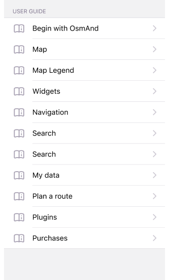 Maps menu iOS