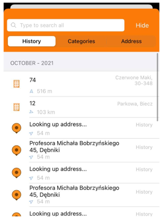 History search iOS