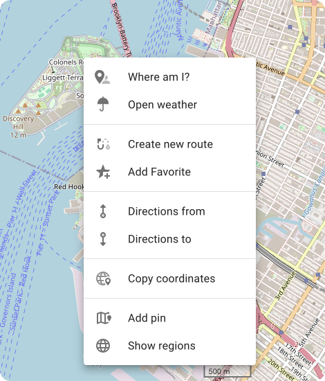 Map Context menu