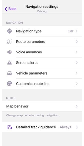 Navigation Settings iOS