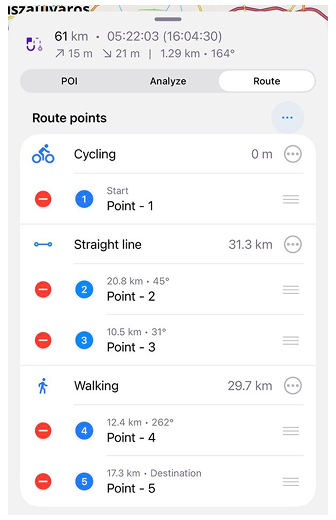 Plan a route ios-screen