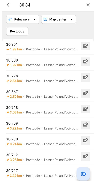 Search Postcode Android