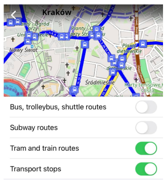 Public transport layer iOS