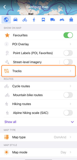 Show tracks on the map in iOS