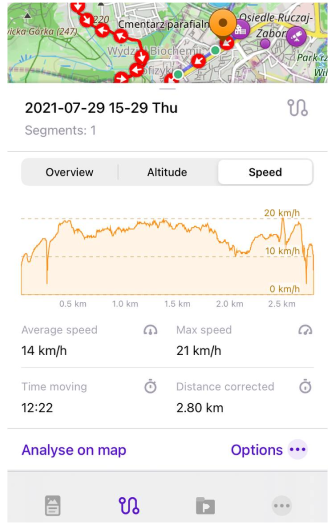 Track graph Speed iOS