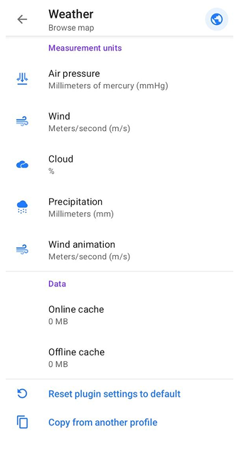 Weather Settings Android