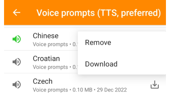 Sprachnavigationseinstellungen Android