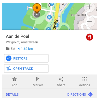 Aktion Marker wiederherstellen Android