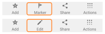 Aktion Marker hinzufügen/bearbeiten Android