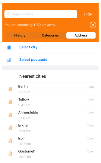 Adresssuche iOS