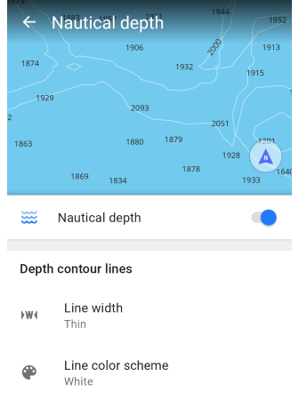 Nautische Tiefenlinien in Android
