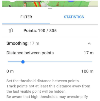 GPS-Filter Glättung Zahlen Android