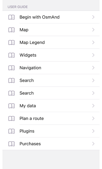Kartenmenü iOS
