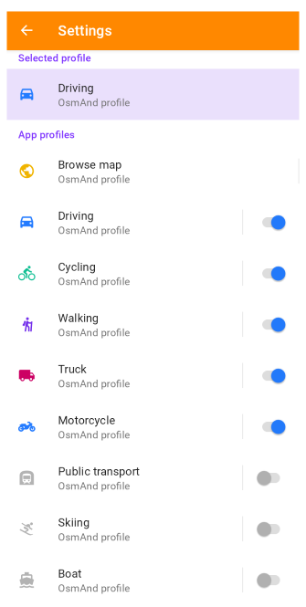 Profil verwalten Android