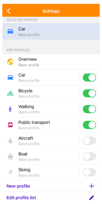 Profil verwalten iOS