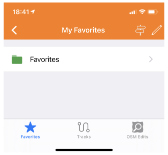 Meine Orte Menü iOS