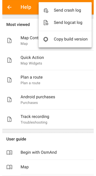 Offline-Hilfe Android-Screenshot