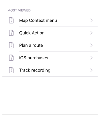 Kartenmenü iOS