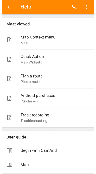 Offline-Hilfe Android-Screenshot