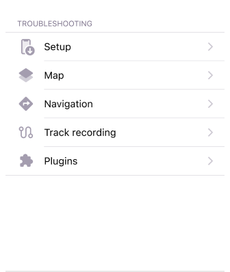 Kartenmenü iOS