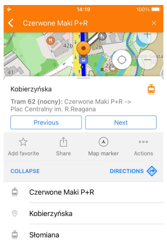 Liste der öffentlichen Verkehrsmittel Routen Android