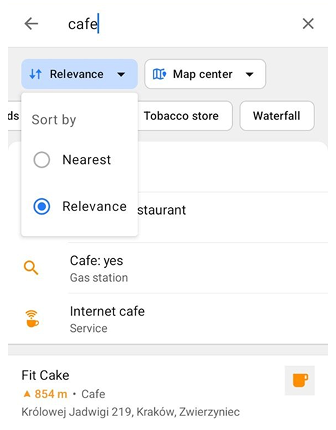 POI-Suchliste Android