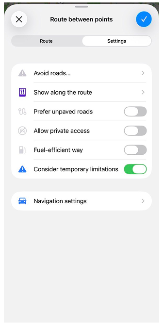 Plan a route ios