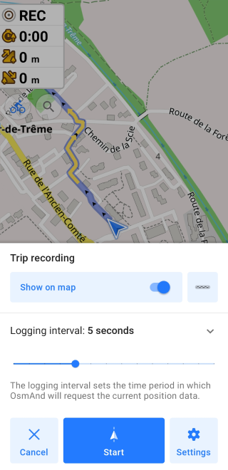Aufzeichnung in Android starten