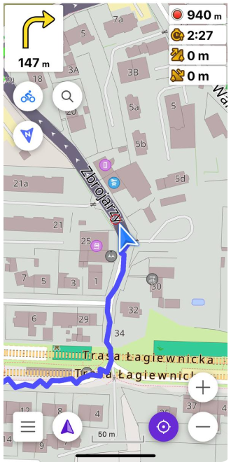 Routenaufzeichnungs-Widget