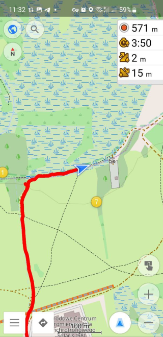 Aufgezeichnete Route in Android