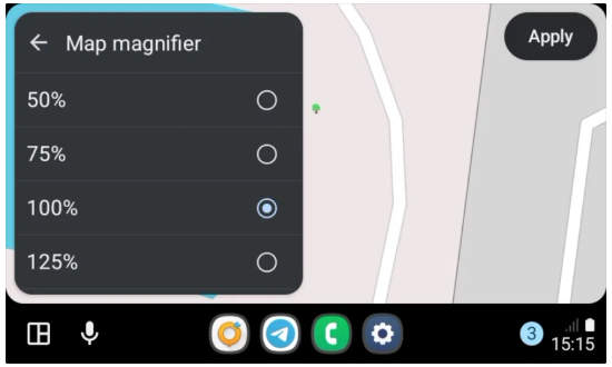 Magnificador del mapa de Android Auto