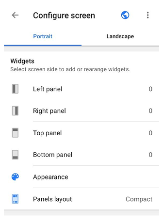 Menú Configurar pantalla