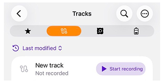 Función de búsqueda de tracks en Mis Lugares iOS